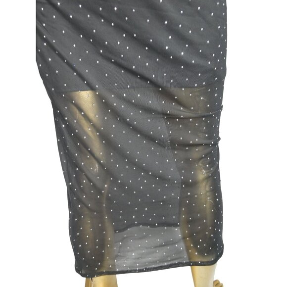 Popular 21 Black Elegant‎ Evening Dress with Rhinestones Women' s M - Picture 5 of 7